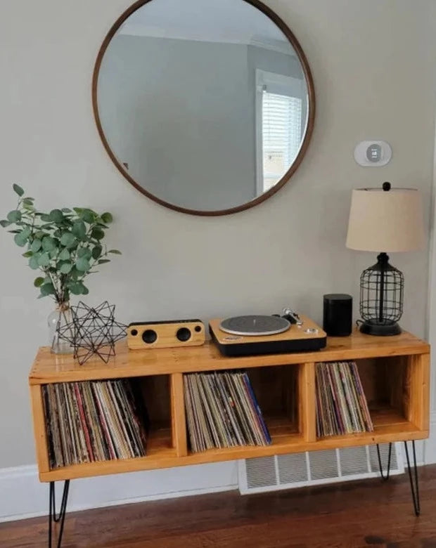 Vinyl Record Storage Entertainment Center