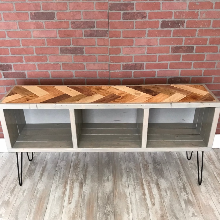 Natural Wood Earth Tones Herringbone Top (Add-on)