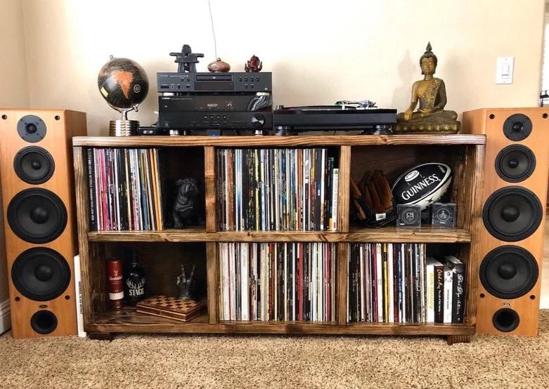 Vinyl Record Storage Entertainment Center