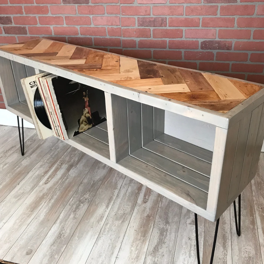 Natural Wood Earth Tones Herringbone Top (Add-on)