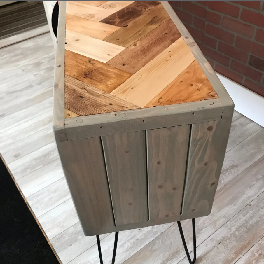 Natural Wood Earth Tones Herringbone Top (Add-on)