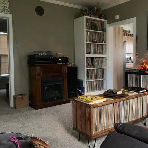 Vinyl Record Storage Entertainment Center