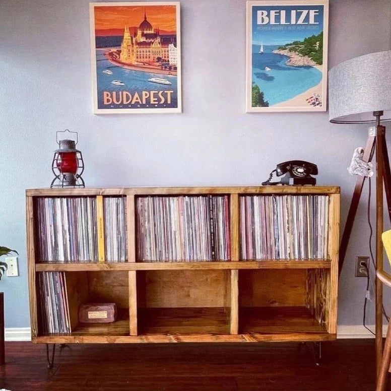 Vinyl Record Storage Entertainment Center