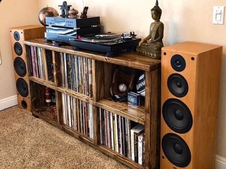 Vinyl Record Storage Entertainment Center