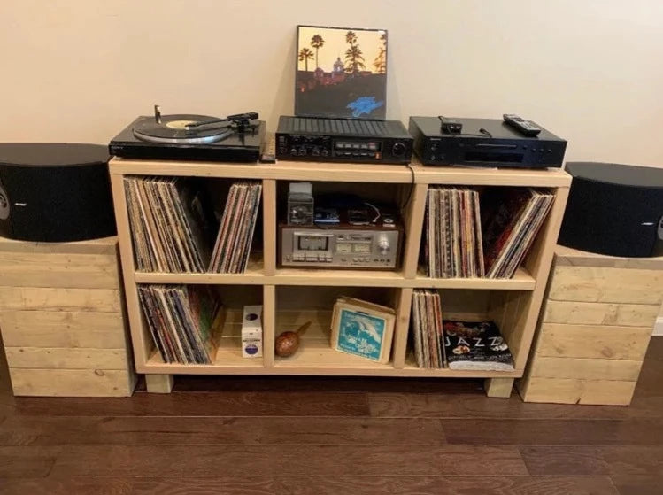 Vinyl Record Storage Entertainment Center