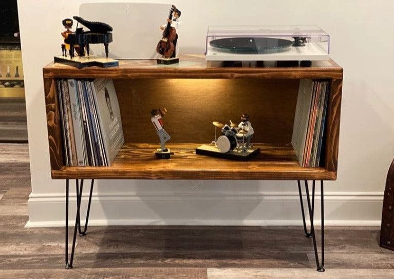 Vinyl Record Storage Entertainment Center