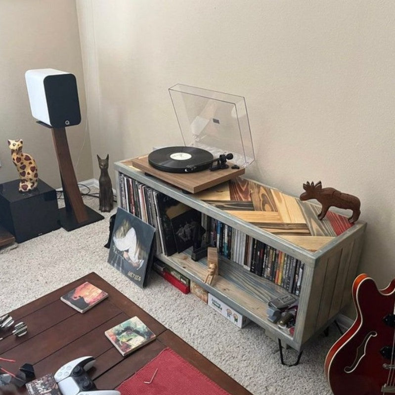 Vinyl Record Storage Entertainment Center
