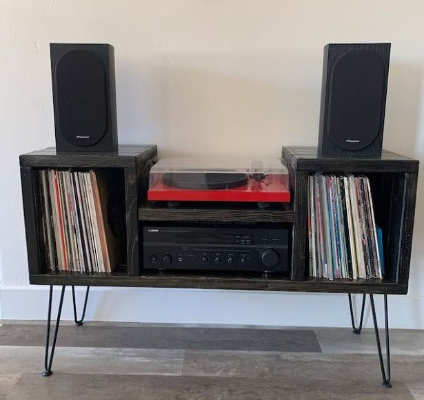 DropSet Vinyl Record Storage Record Player Stand Ocean Beach Pallet Co