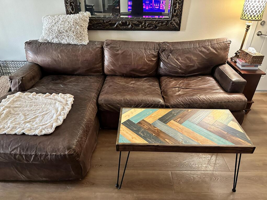 "I Got The Blues" Herringbone Coffee Table