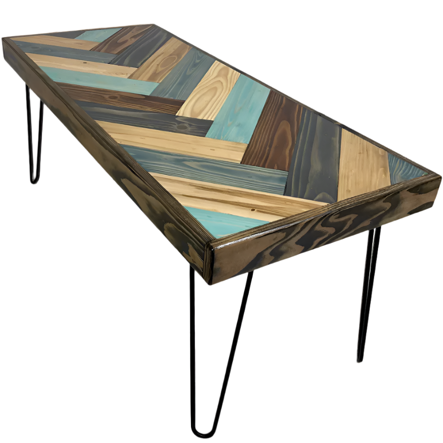 "I Got The Blues" Herringbone Coffee Table