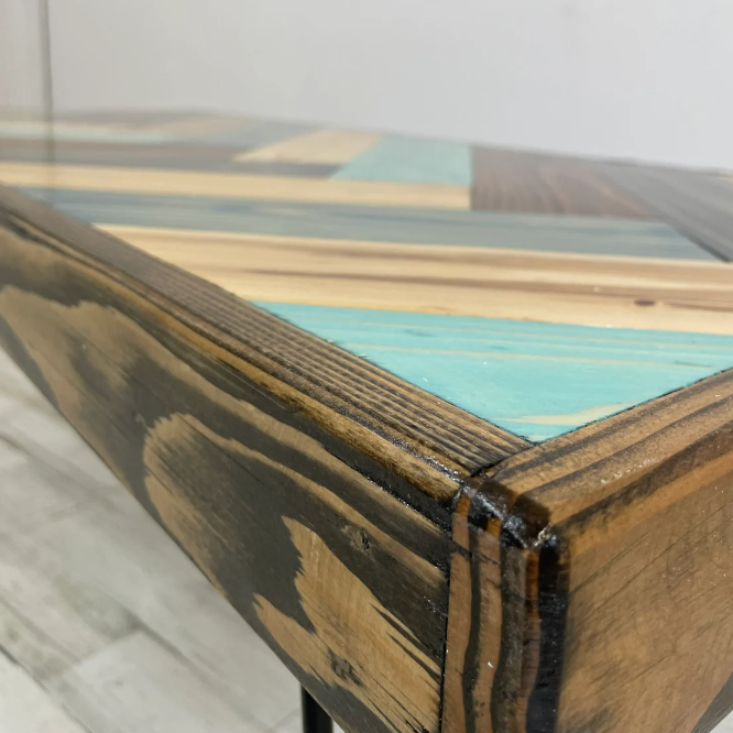 "I Got The Blues" Herringbone Coffee Table