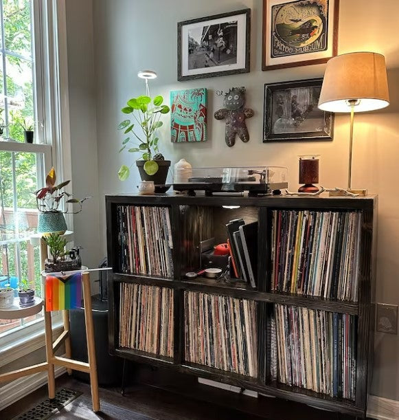 Vinyl Record Storage Entertainment Center