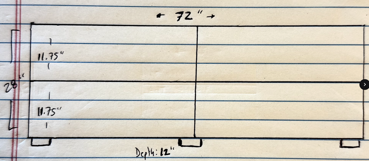Herringbone top sizing diagram with measurement lines and notes