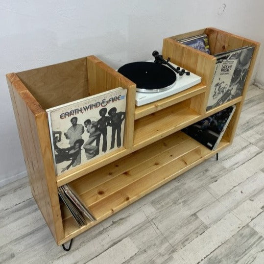 Showcase Vinyl Record Storage Record Player Stand Ocean Beach Pallet Co
