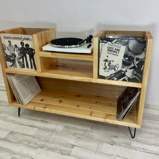Showcase Vinyl Record Storage Record Player Stand Ocean Beach Pallet Co