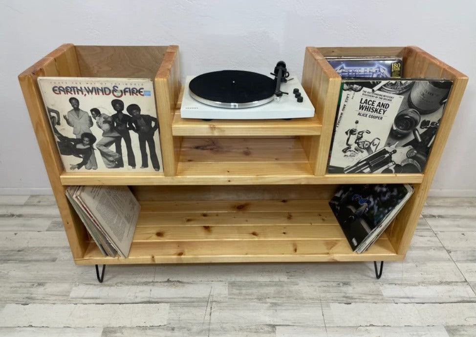 Showcase Vinyl Record Storage Record Player Stand Ocean Beach Pallet Co