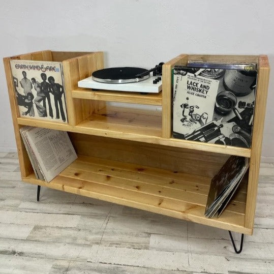Showcase Vinyl Record Storage Record Player Stand Ocean Beach Pallet Co