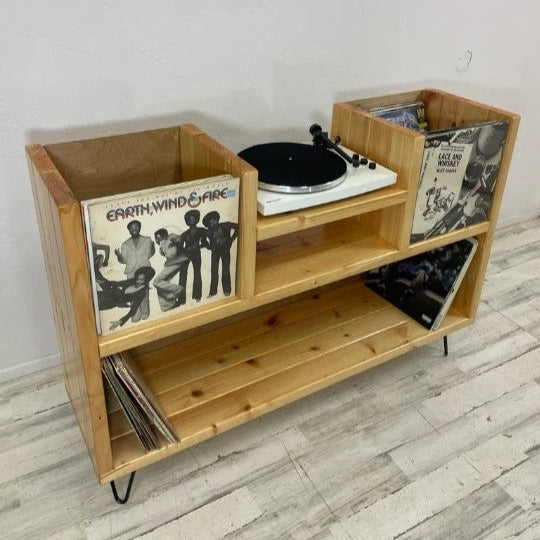 Showcase Vinyl Record Storage Record Player Stand Ocean Beach Pallet Co