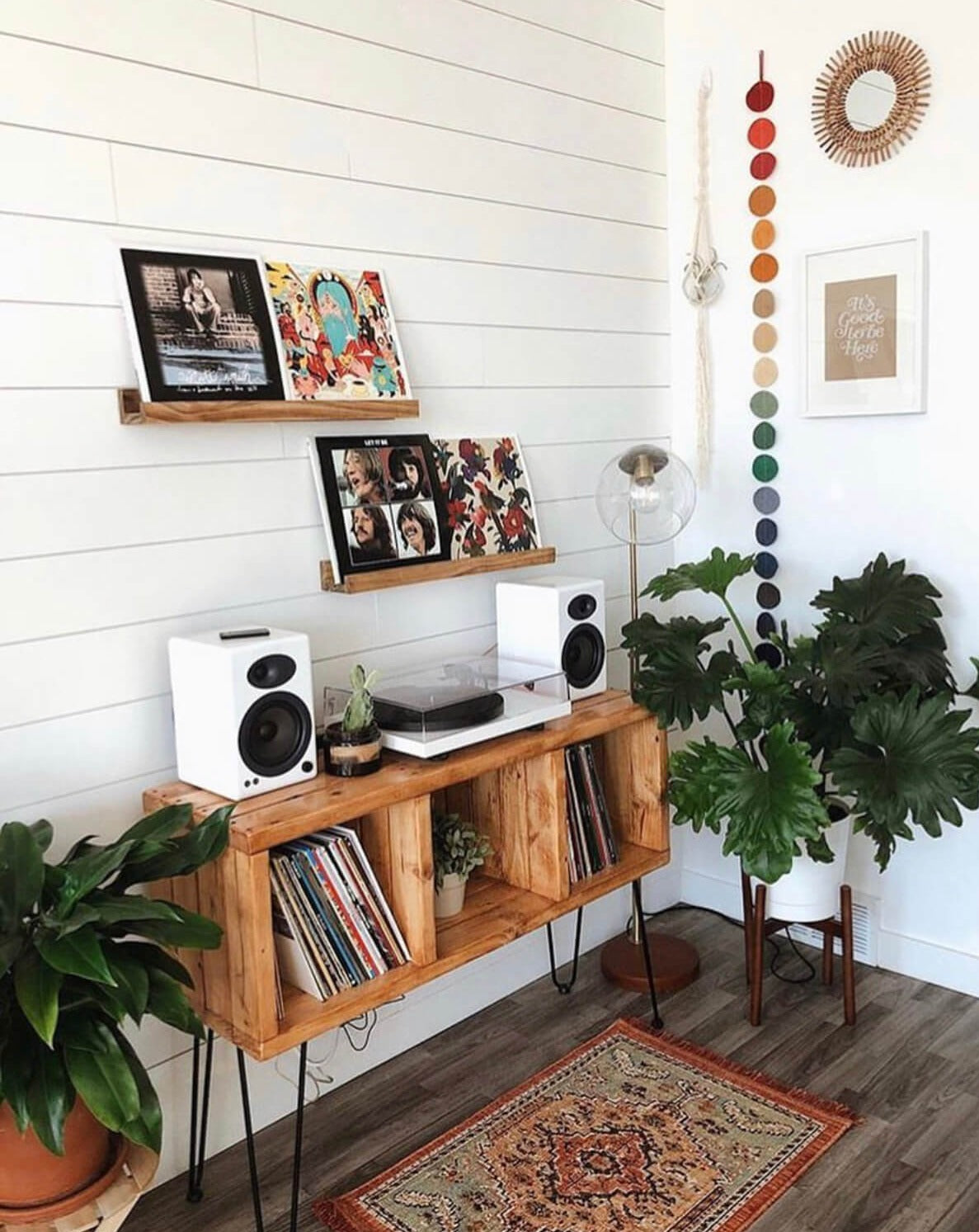 Vinyl Record Storage Entertainment Center