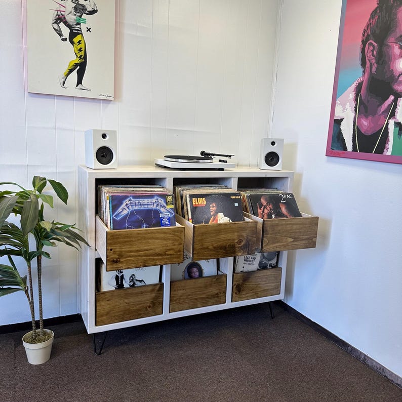 6Pack with Drawers Vinyl Record Storage