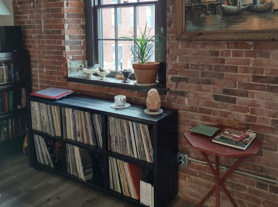 Vinyl Record Storage Entertainment Center