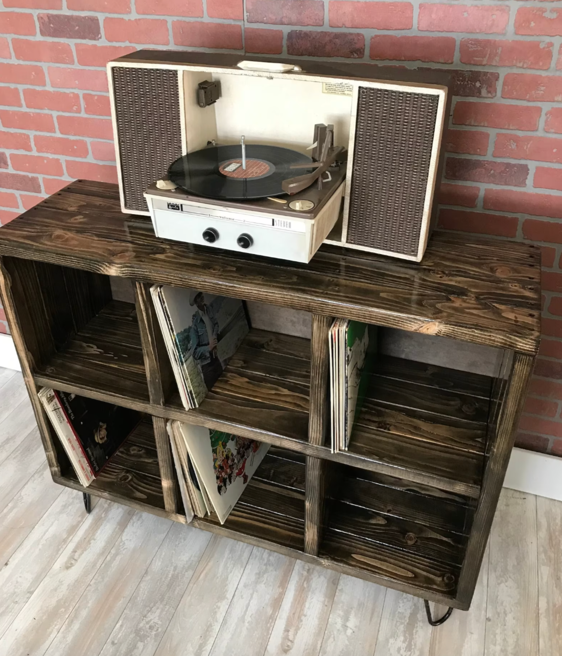 Vinyl Record Storage Entertainment Center