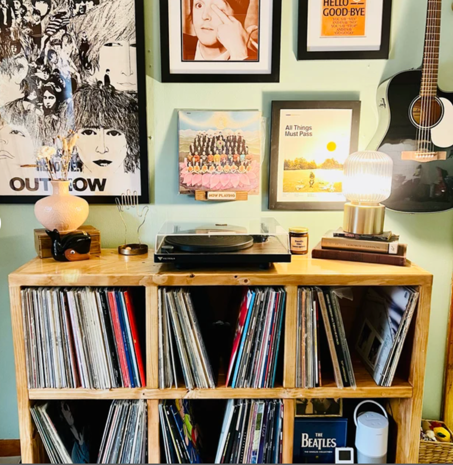 Vinyl Record Storage Entertainment Center