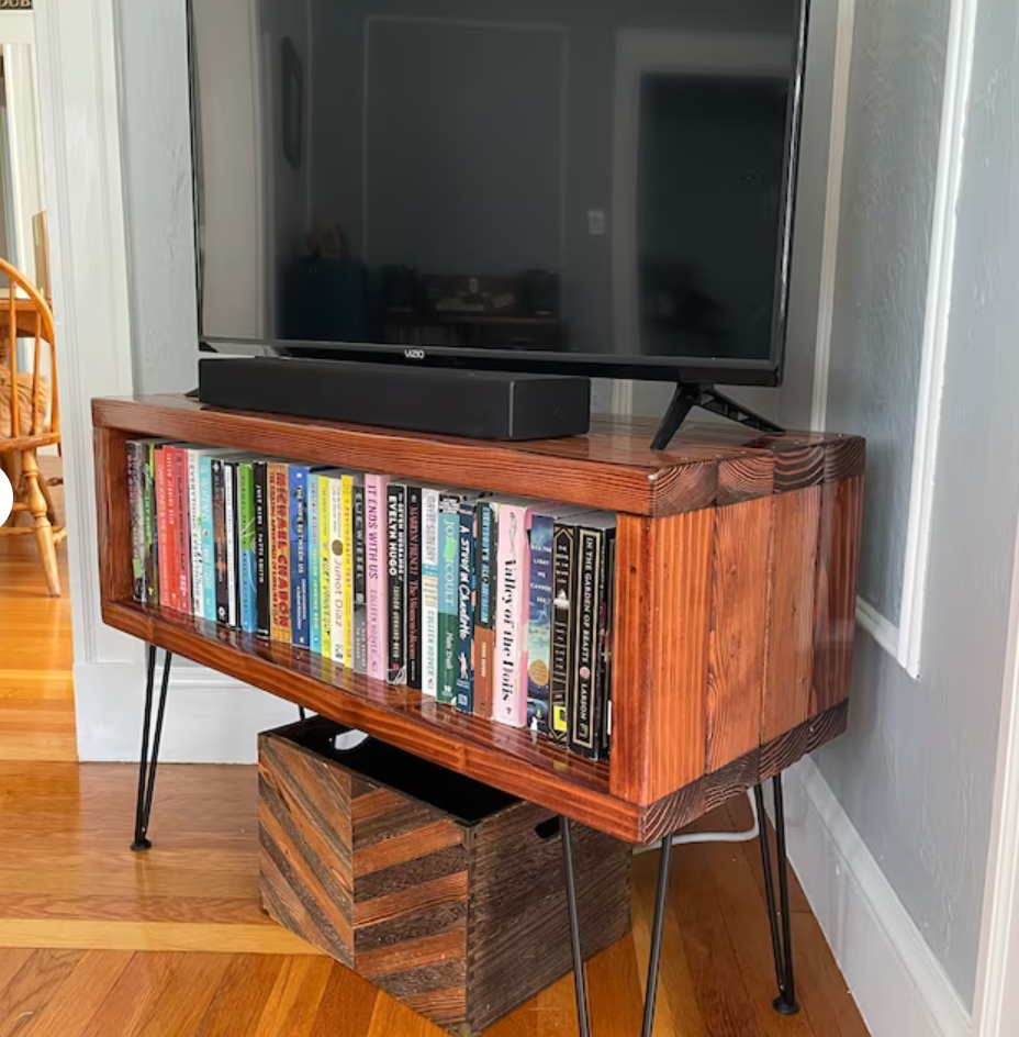 Tv Console Made with Solid Wood Entertainment Center Tv Stand Recommended for TVs 32”-85" Entryway Bench with Storage Shelf Rustic Customizable