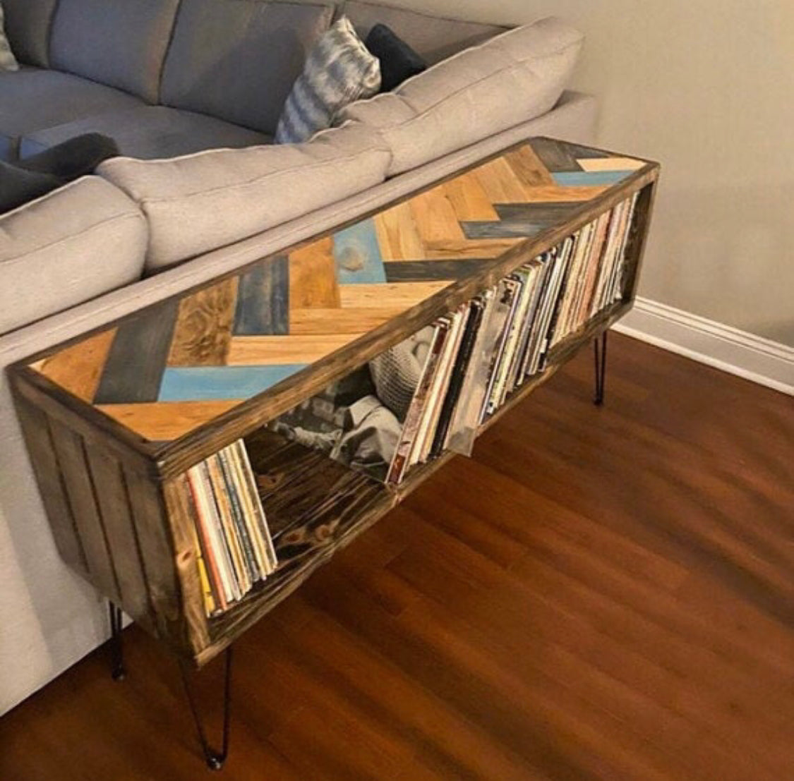 Blues Custom Herringbone add on with the dark walnut stain on the border