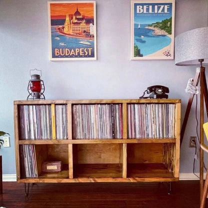 Vinyl Record Storage Entertainment Center