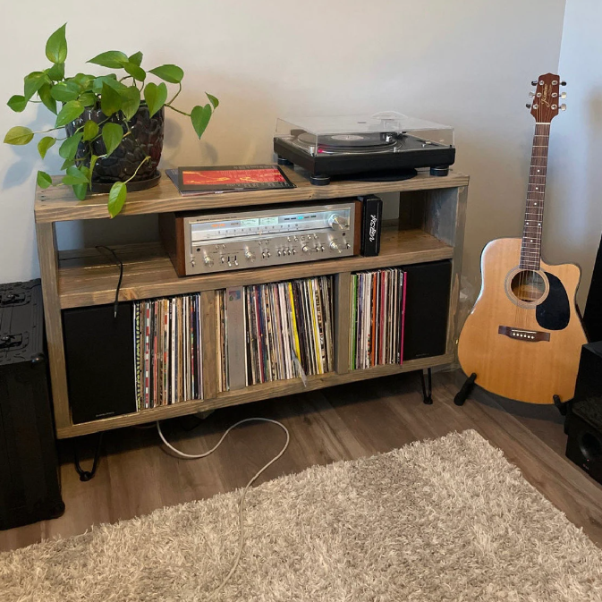 On Another Level Vinyl Record Storage Record Player Stand Ocean Beach Pallet Co