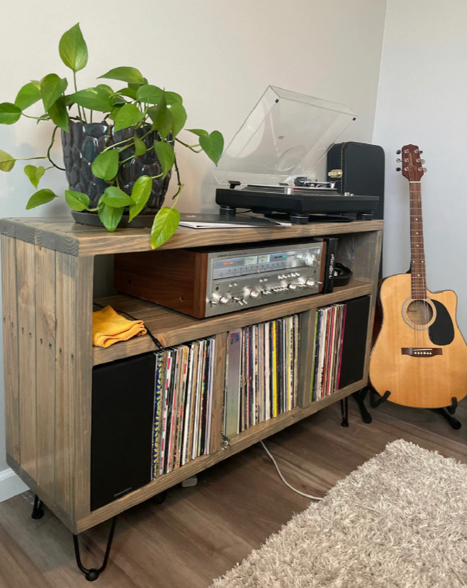 On Another Level Vinyl Record Storage Record Player Stand Ocean Beach Pallet Co