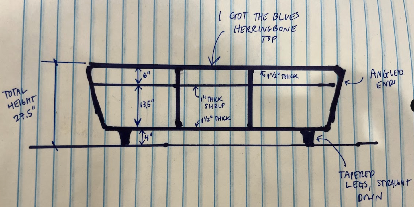 Custom Piece: Elisa- Moving to new place 4/18 or 4/25- reach out to coordinate before shipping
