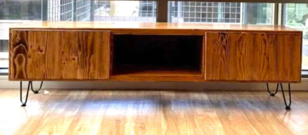 Custom 3-sec tv stand w/ doors: Ya-Ting