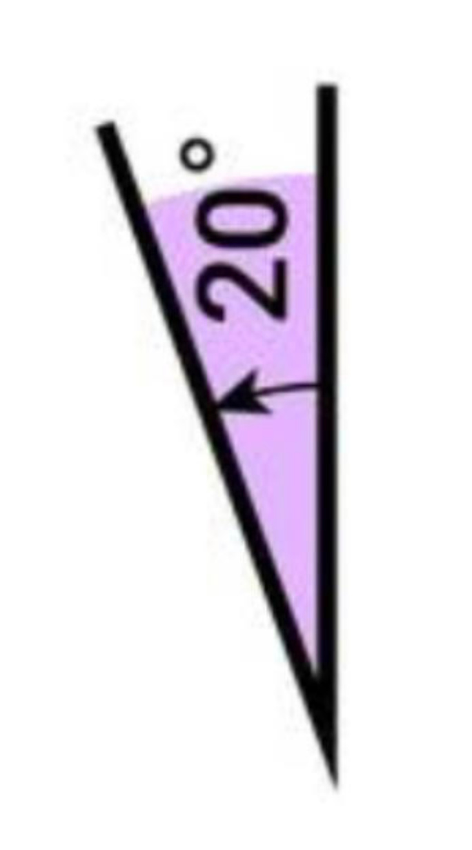 Wooden Now Playing stand angled backing diagram, 14 in length and 2 in width.