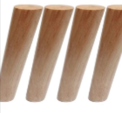 Set of four tapered wooden legs for record storage rack