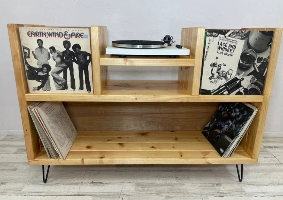 Showcase Vinyl Record Storage Record Player Stand Ocean Beach Pallet Co