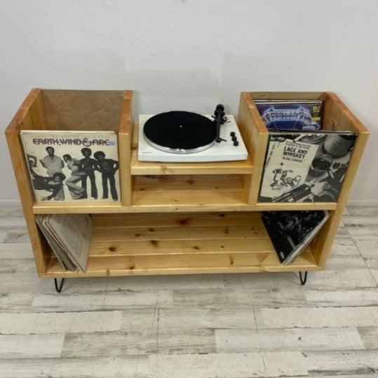 Showcase Vinyl Record Storage Record Player Stand Ocean Beach Pallet Co