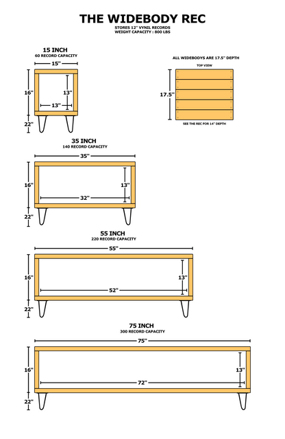 Rec "Widebody" Vinyl Record Storage