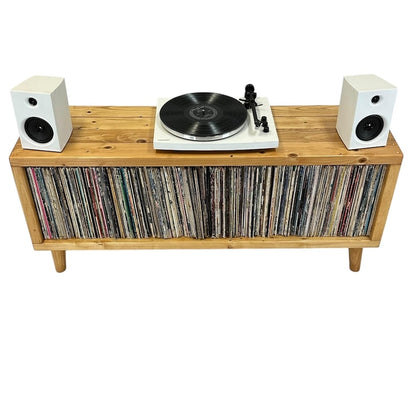 Rec with Wooden Angled Peg Legs Vinyl Record Storage