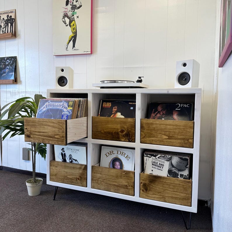 6Pack with Drawers Vinyl Record Storage