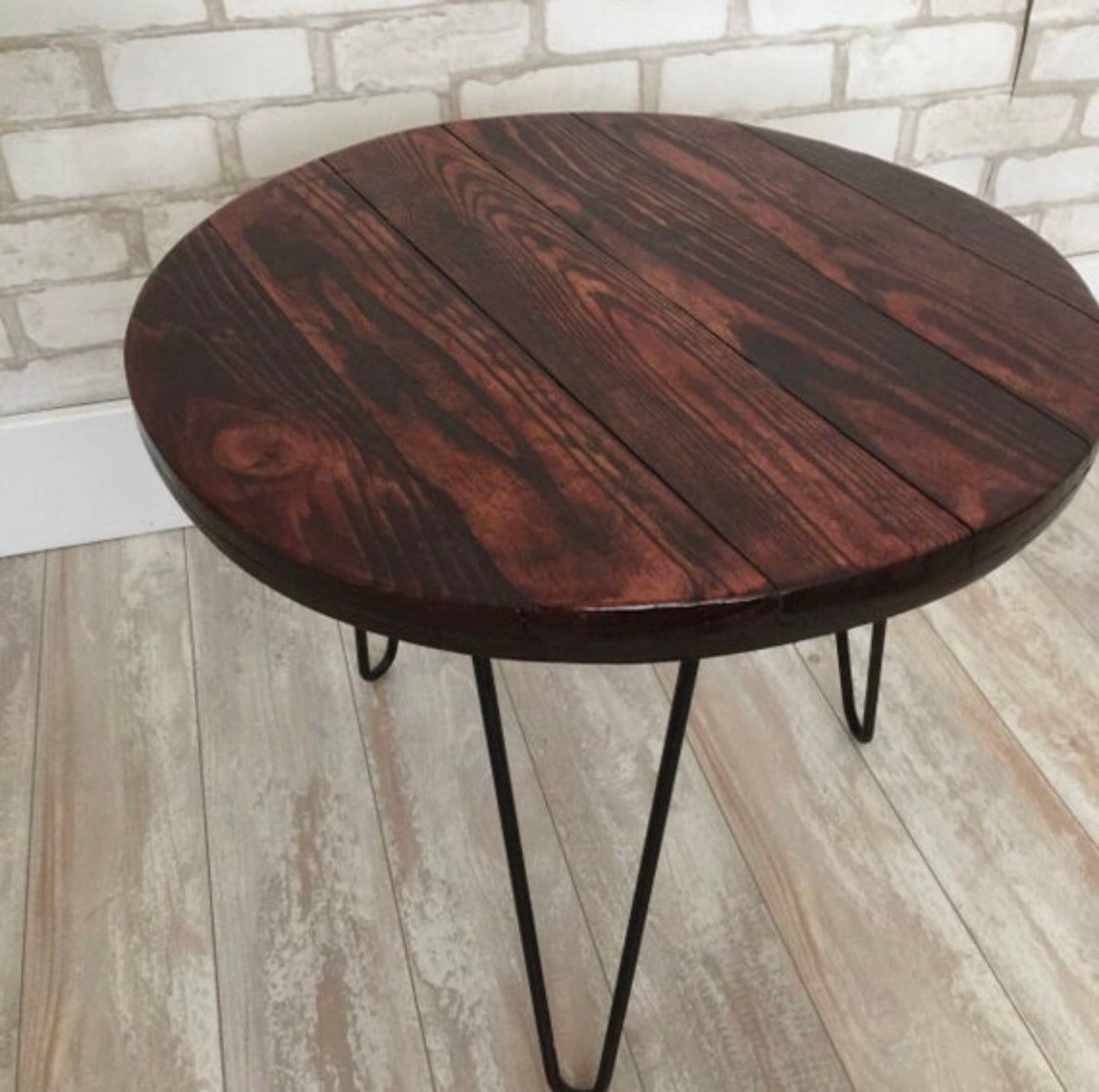 Customizable Round Coffee Table - Circular Living Room Table Craft Furniture in Your Choice of Size, Stain, and Style Handcrafted in the USA by OBPCO