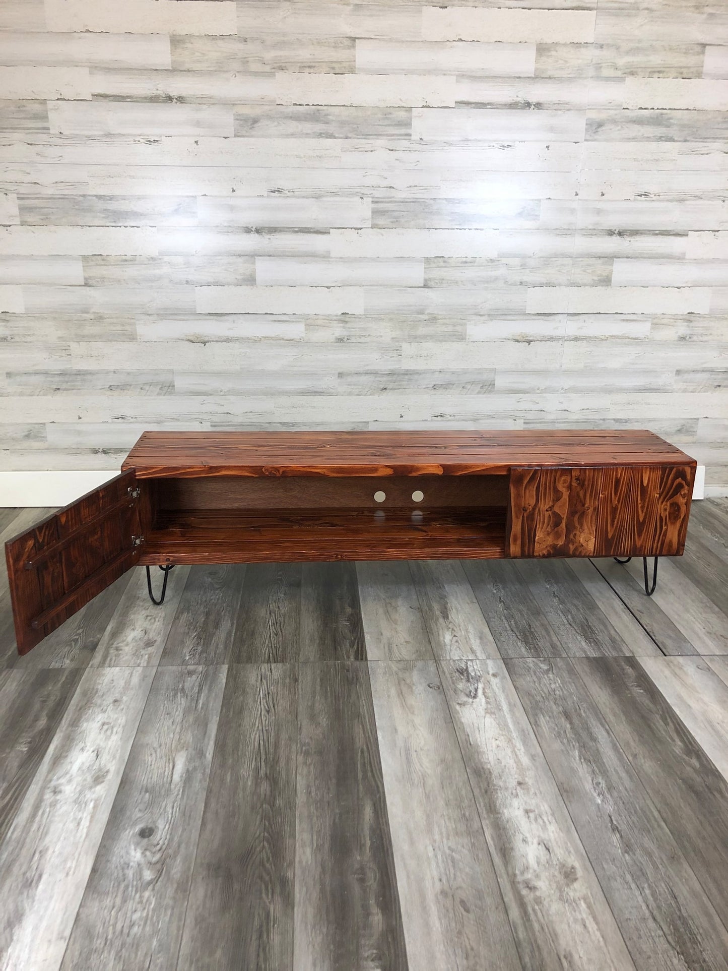 Tv Console with Doors - Media Stand Entertainment Center Recommended for TVs 32”-85" Customizable Solid Wood Tv Stand Handcrafted in the U.S.A.