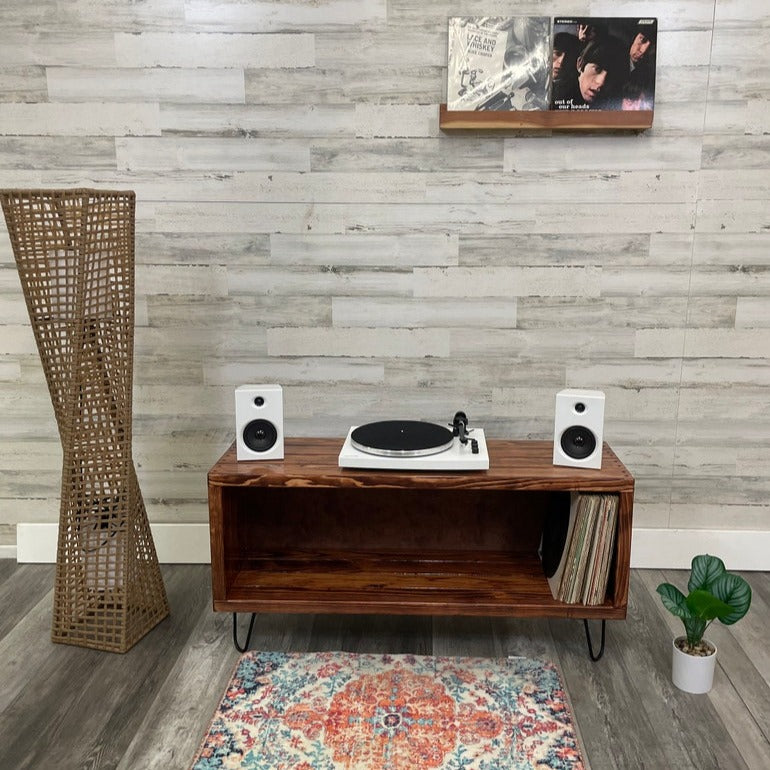 Vinyl Record Holder | Record Player Stand | Media Console | Living Room Furniture | Turntable Stand | Cube Storage